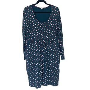 Boden Mabel Teal Pink Starburst Print Jersey Dress Pockets US 16R